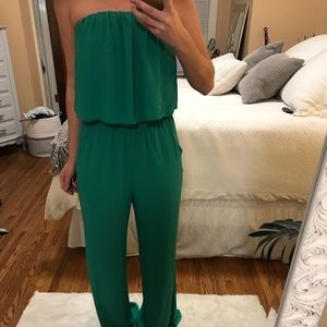 COPY - Never Worn Green Strapless Jumpsuit